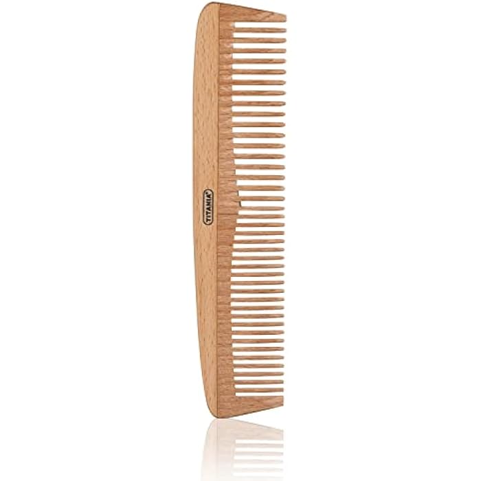 Titania Medium-Sized anti-Static Wooden Hair Comb - Image 1